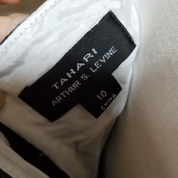 Tahari black and white polka dot belted dress - Picture 6 of 8